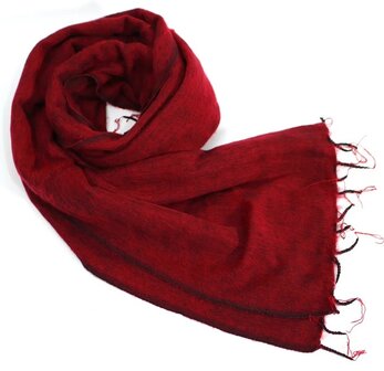 Sjaal omslagdoek yak wol maroon rood