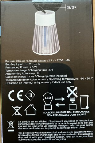 Muggenlamp oplaadbaar 